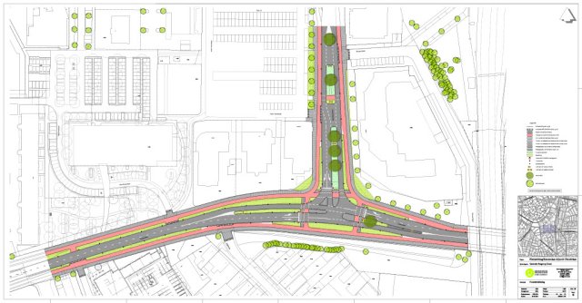 Presentatietekening herinrichting Erasmuslaan en Jacob Obrechtlaan zuid